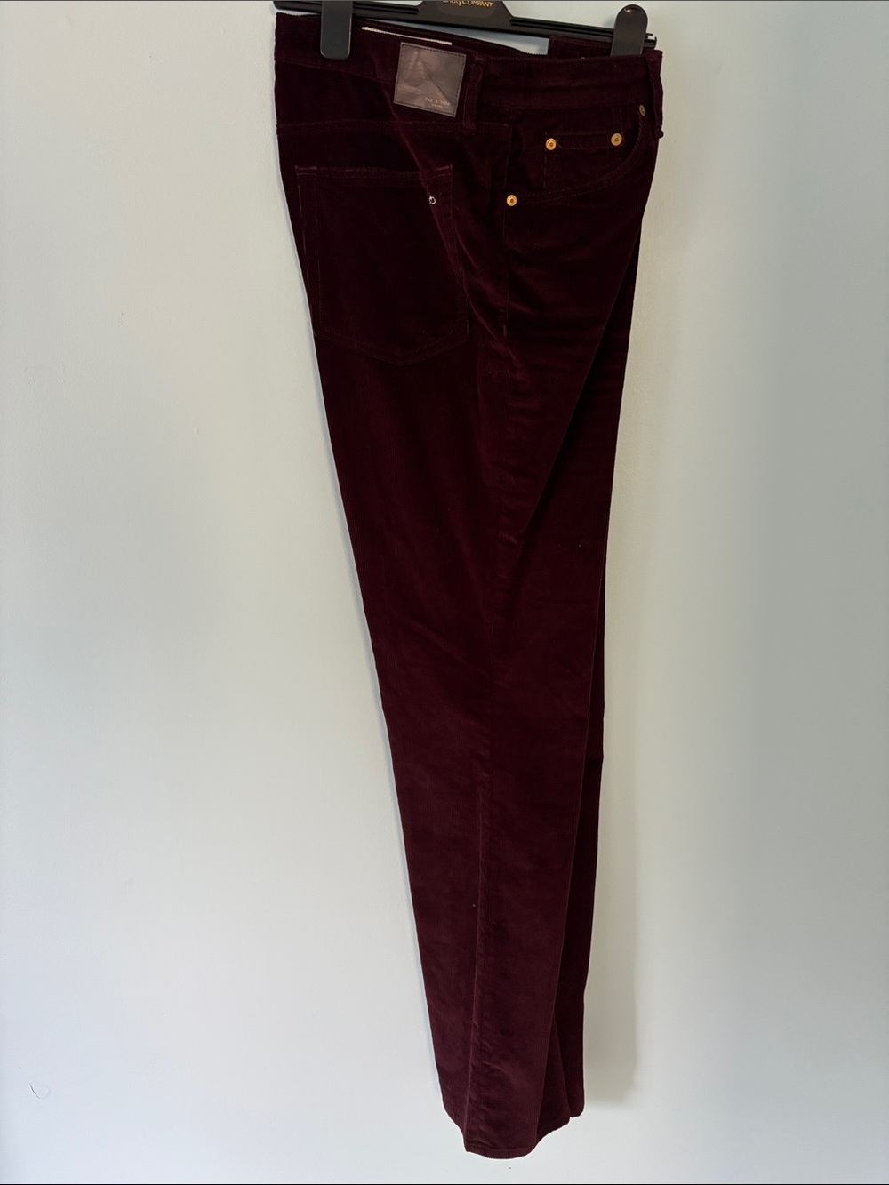 rag & bone Wide-Leg Corduroy Pants in Burgundy